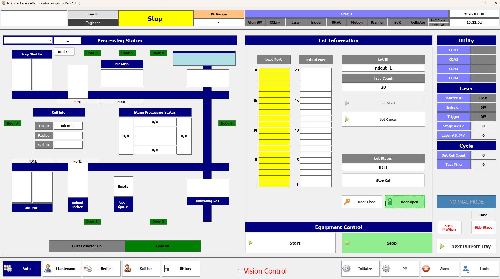 ND 필름 레이저 커팅 장비 제어 프로그램 개발 cover